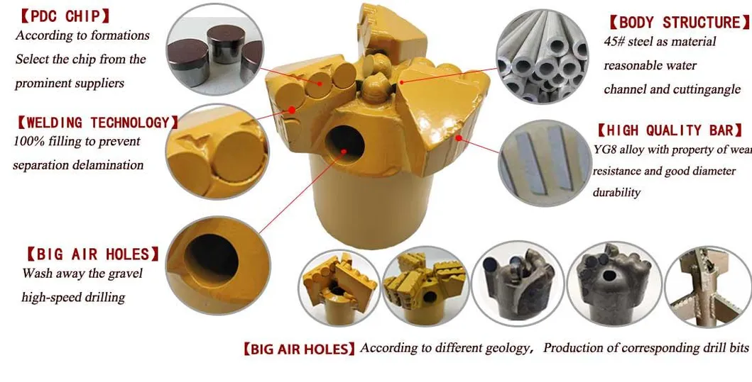 Four Wing Rock Diamond PDC Drill Bit For Water Well Drilling 0