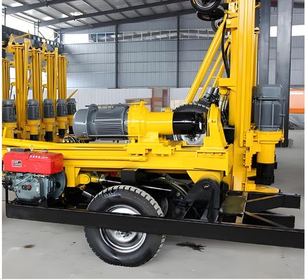 Agricultural Small Wheeled Water Well Drilling Rig 200 Meter